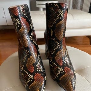 Steve Madden snake print booties